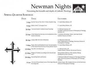 Newman Night: 2013 Spring Schedule Newman Night: 2013 Spring Schedule